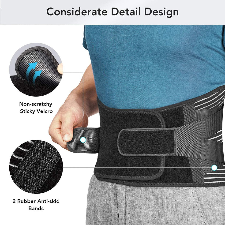 AOLIKES Lower Back Brace with 6 Stays Anti-skid Orthopedic lumbar Support Breat image 4