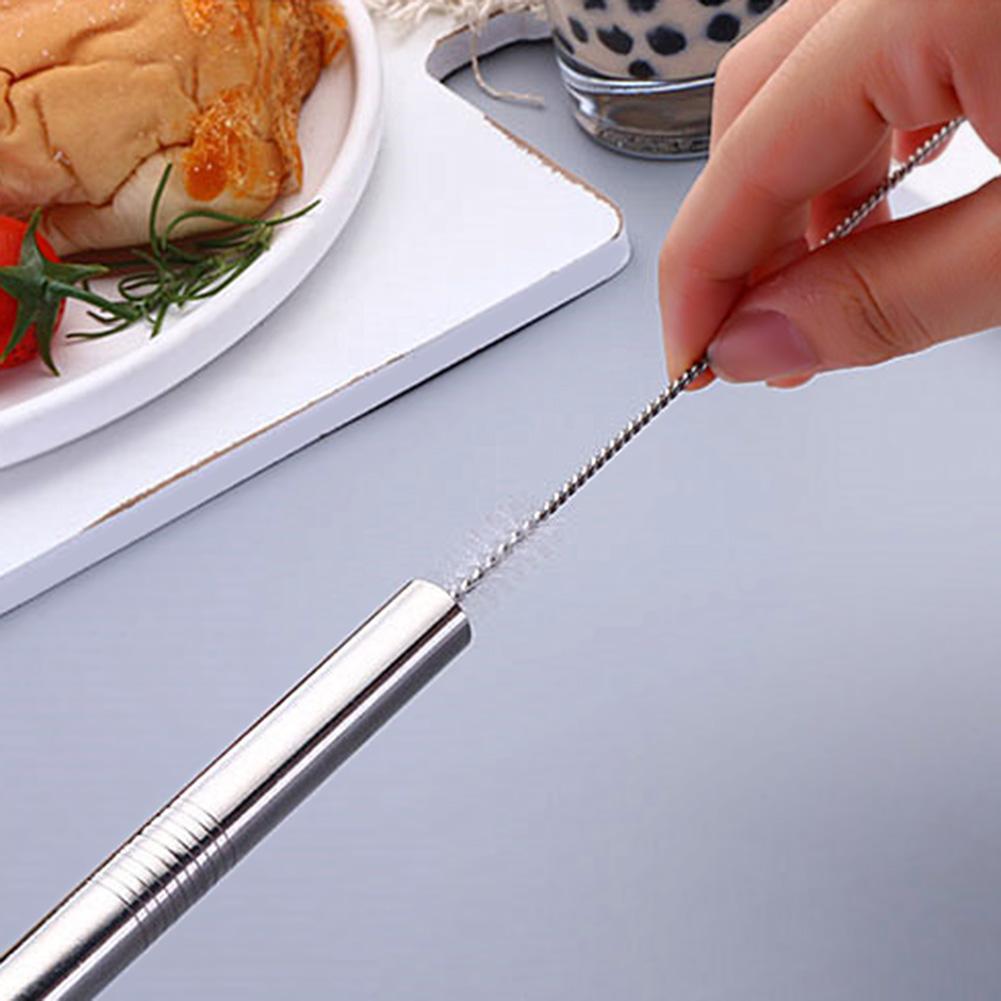 25-100PCS Drinking Pipe Brushes Stainless Steel Straw Oil Stains Removal Brush  image 11