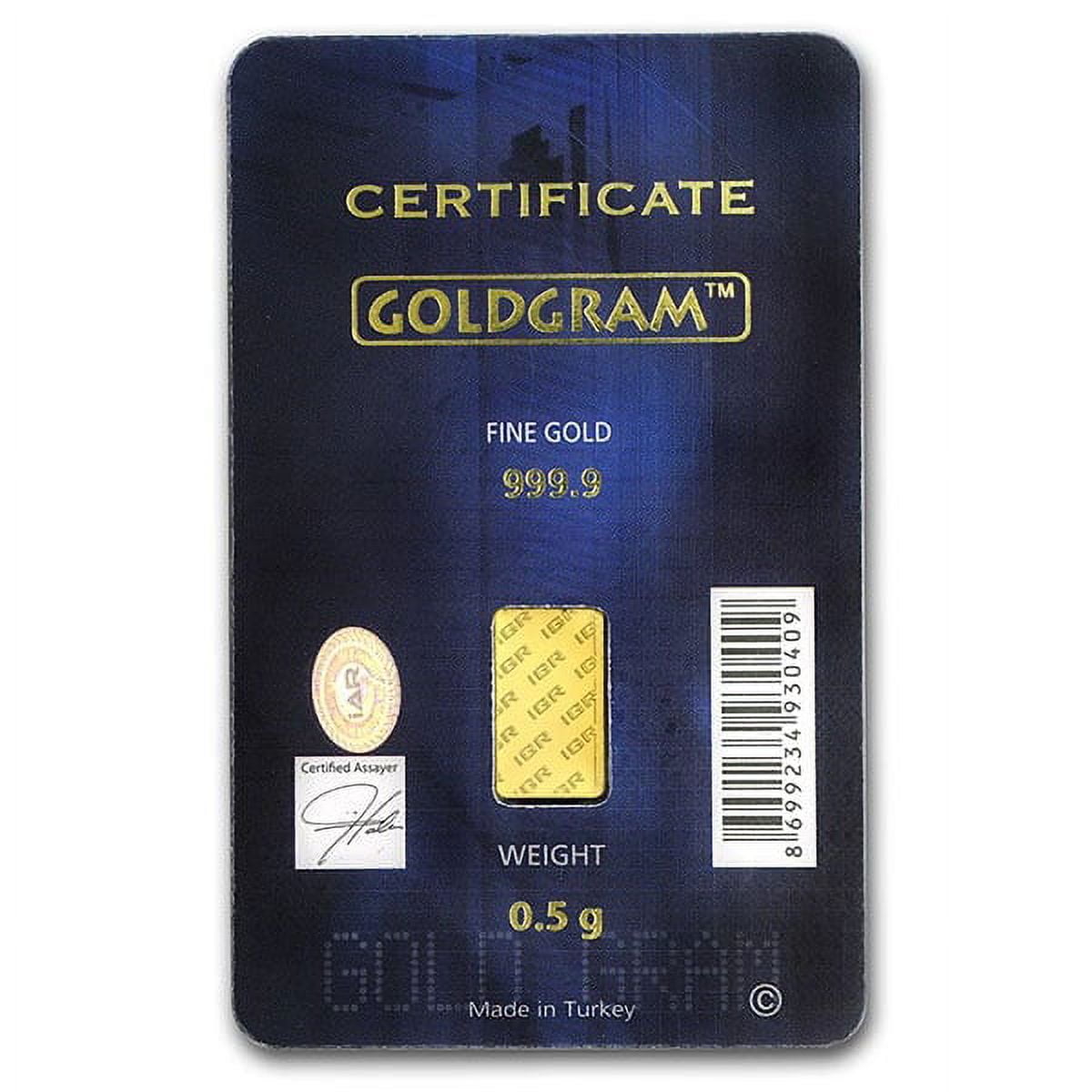 Gold Bar, 1/2 Gram in Assay Package (Brand our Choice) image 1