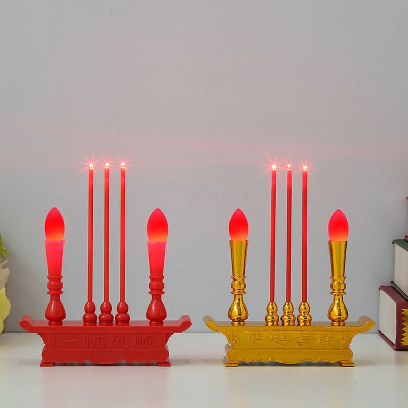 Buddhist Altar Electric LED Candle Light Battery Powered Simulation Incense Bur image 5