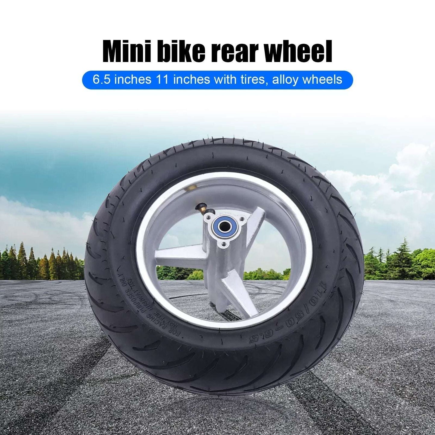110/50-6.5 Rear Wheel Tire Tire For 49Cc 2 Stroke Mini Pocket Bike Motorcycle W