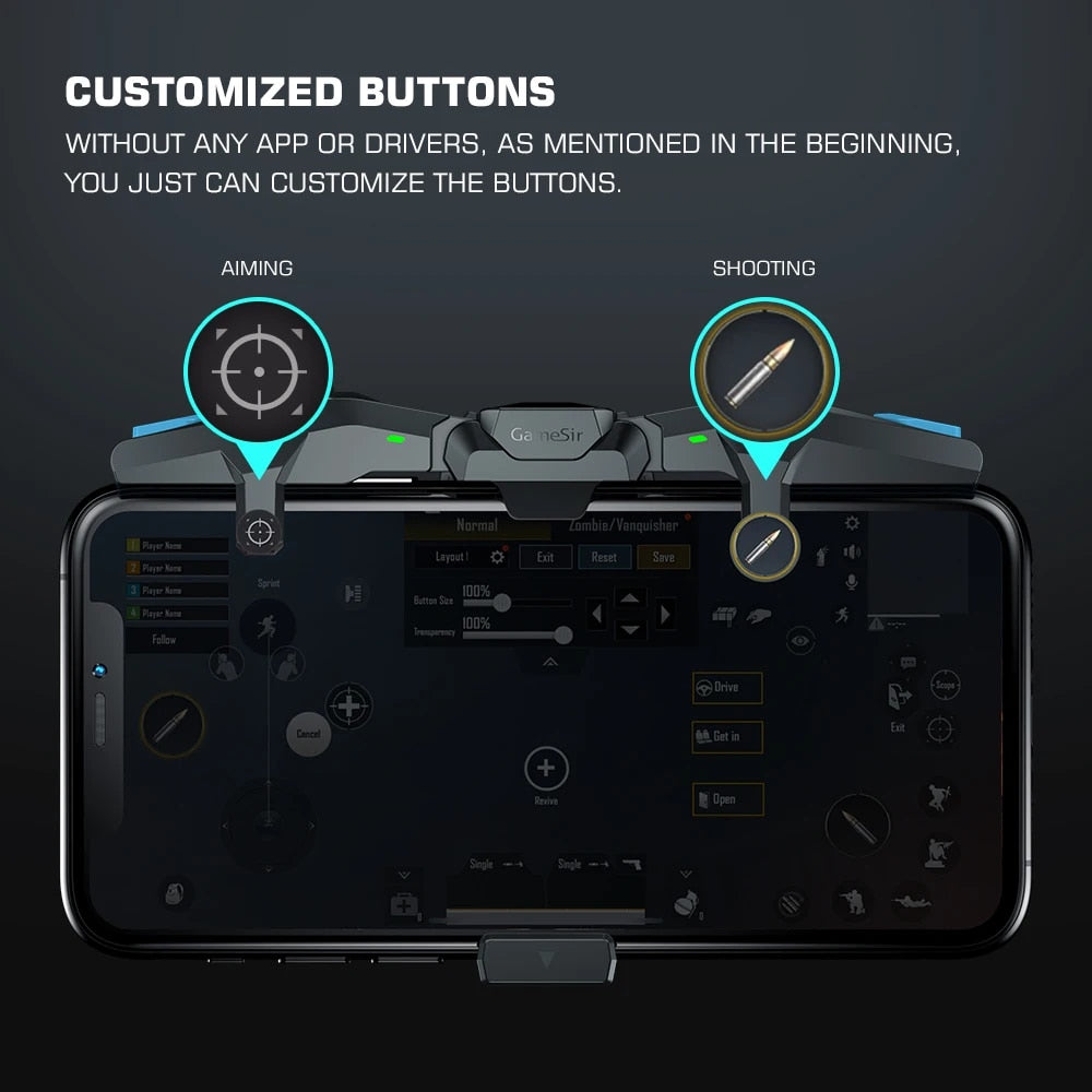 GameSir F4 Falcon Mobile Game Controller PUBG Gamepad Joystick Triggers Button image 3