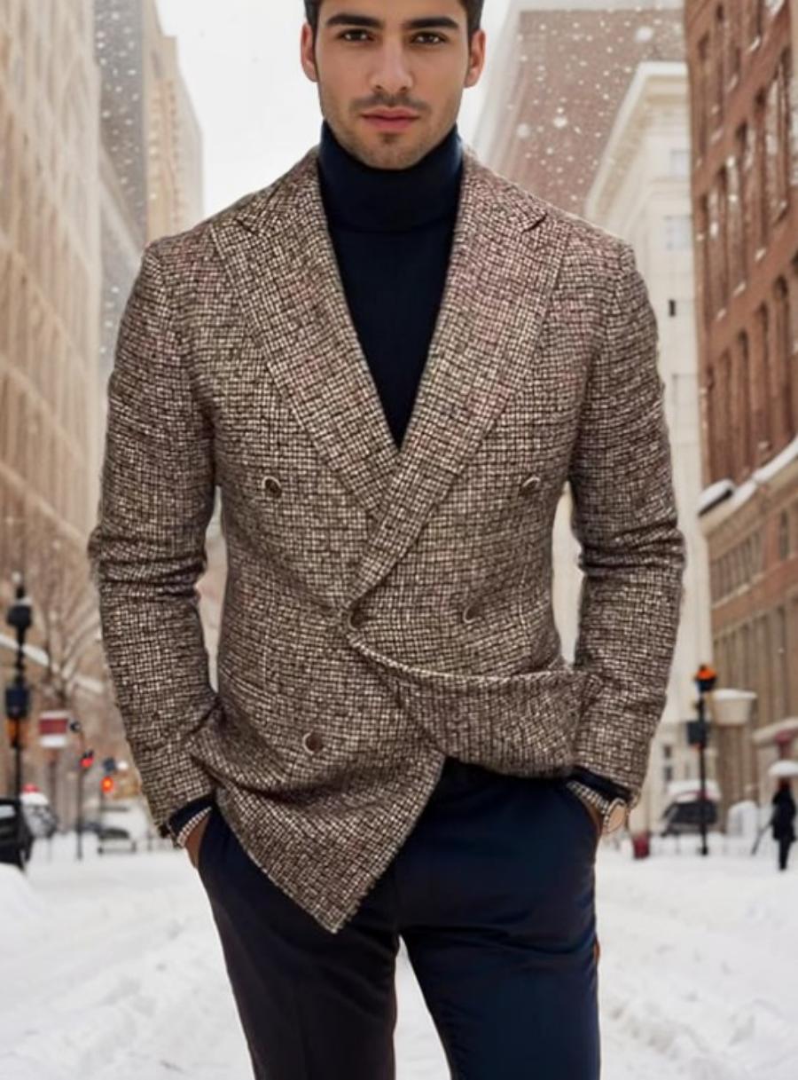 Men's Stylish Casual Blazer Slim Fit Gentleman Business Suit Jacket Versatile S image 1