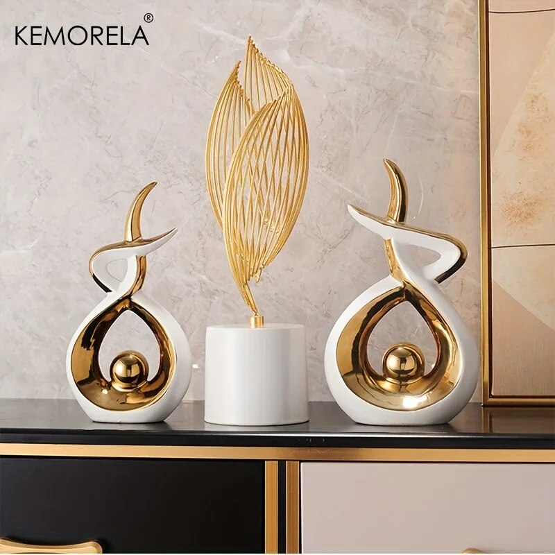 Ceramics Statue Exquisite Home Decor Modern Abstract Art Statue Ornaments Sculp image 3