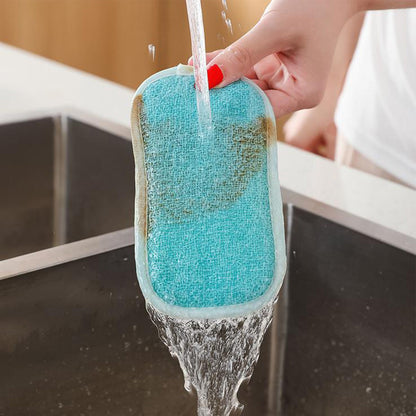 Reusable Double-Sided Scrub Dish Washable Sponge Microfiber Scouring Sponge Kit image 8
