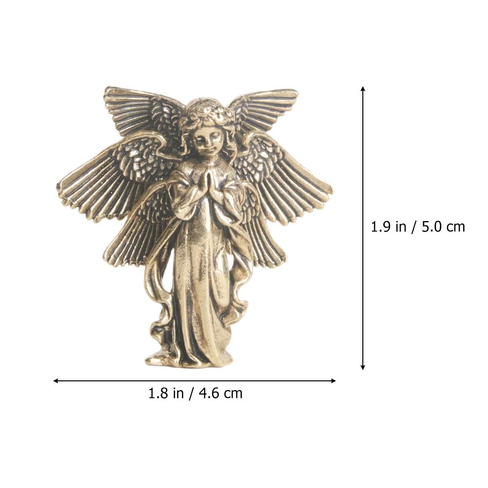 Brass Craft Angel Figurine Angel Statue Sculpture Small Cupid-shape Decoration image 6