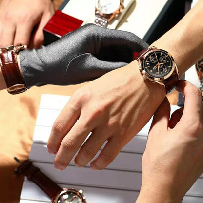 New Fashion Mens Watches Top Brand Luxury Military Quartz Watch Man Premium Lea image 5