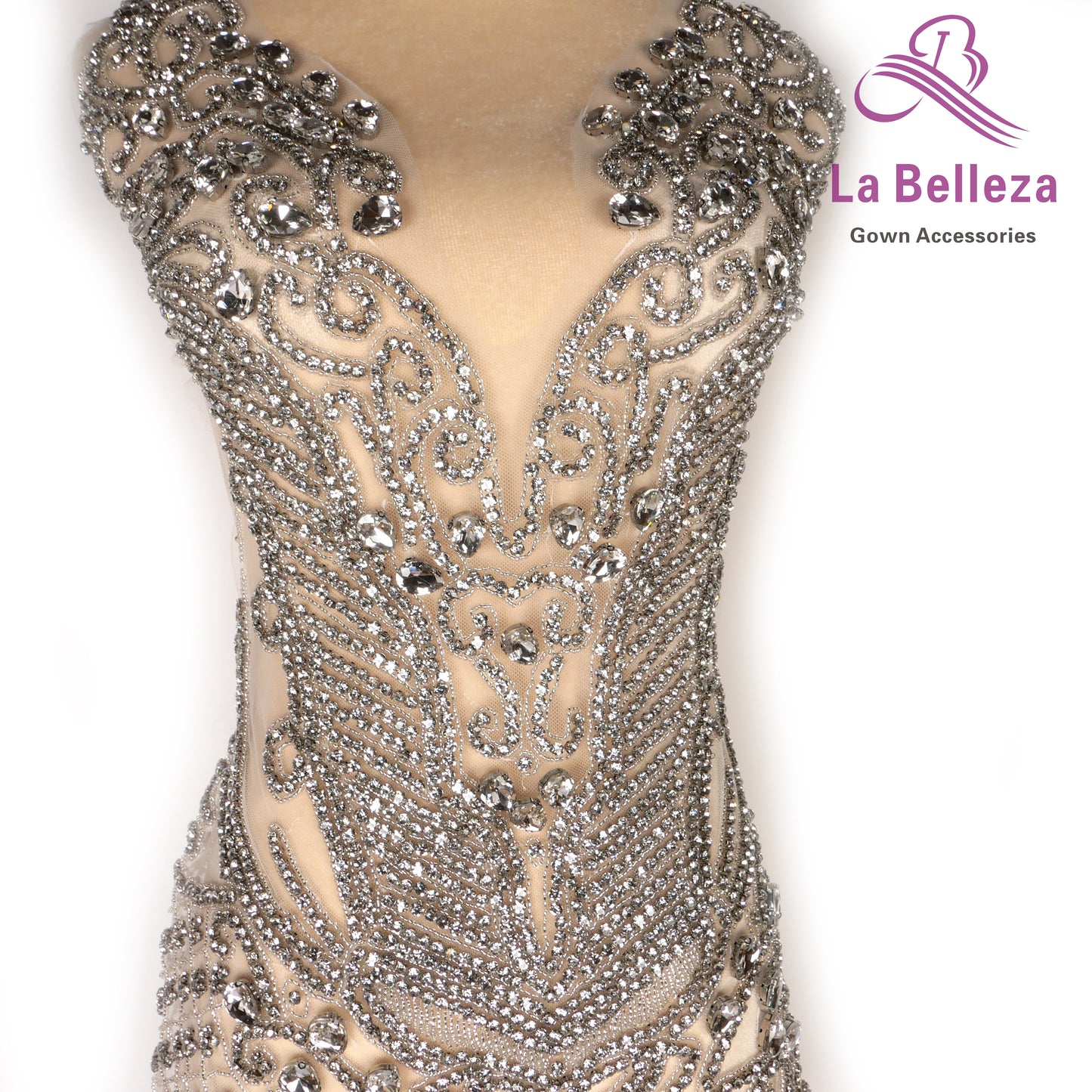La Belleza New hot on sale handmade AB black silver 6color luxury bodice Rhines image 6
