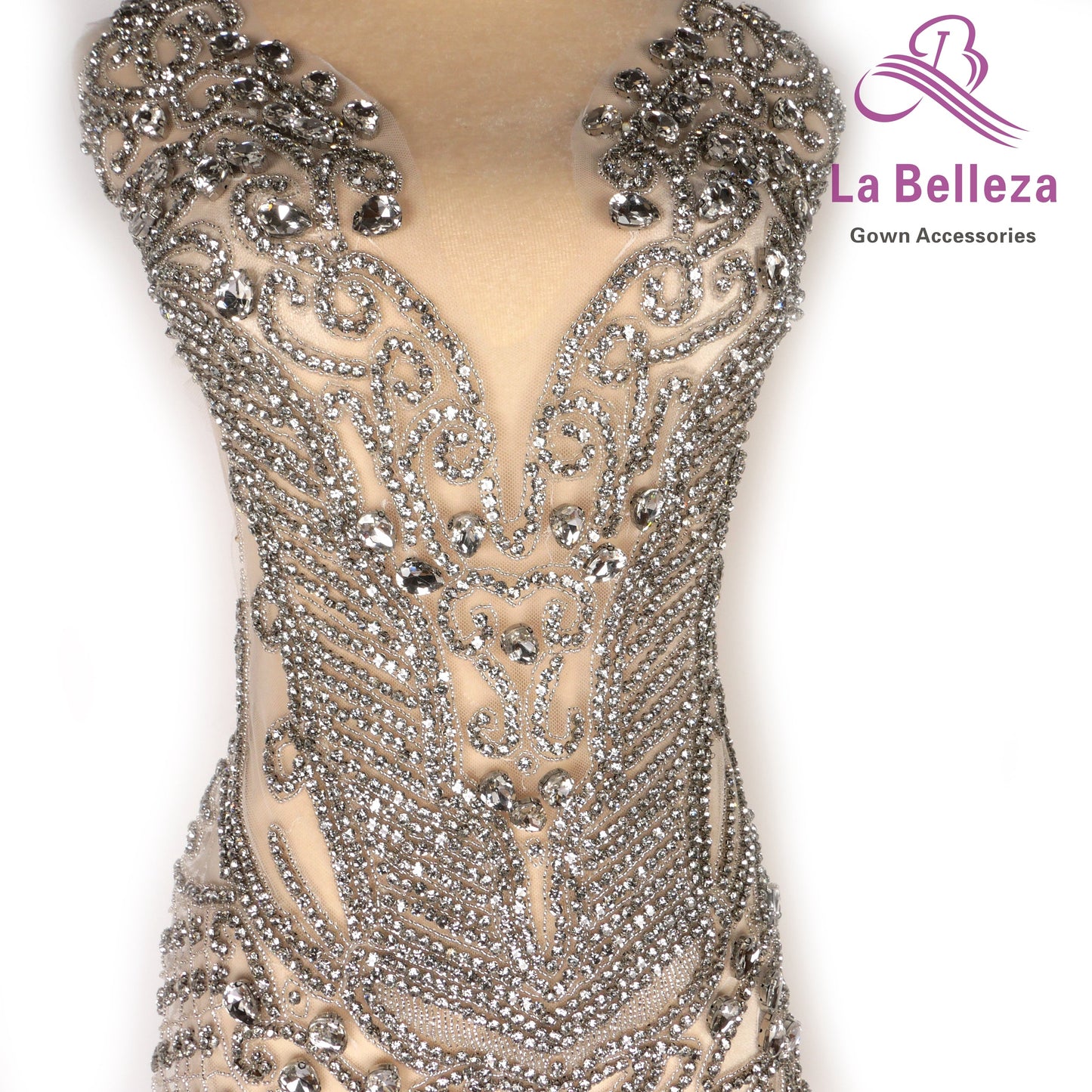 La Belleza New  on sale handmade AB black silver 6color luxury bodice Rhines image 6