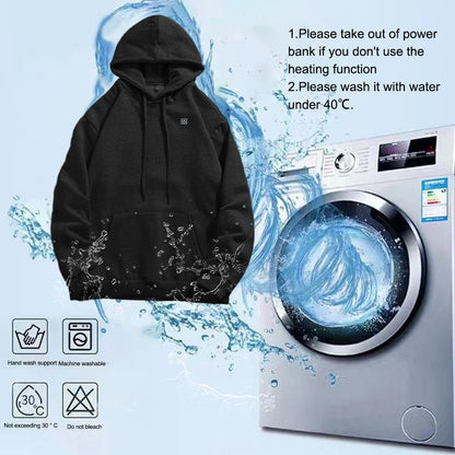 Men Women USB Heating Hoodies Soft USB Rechargeable Long Sleeve Streetwear Loos image 5