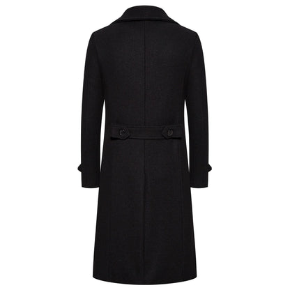 Spring Long Woolen Coats Men Fashion Double Breasted Trench Coats Autumn Turn D image 3