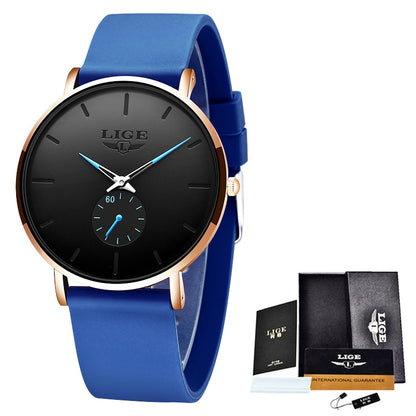 LIGE New Fashion Mens Watches Top Brand Luxury Sport Waterproof Simple Ultra-Th image 5