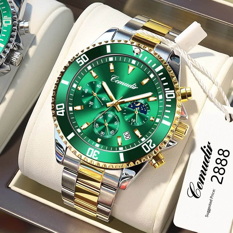 Top Brand Watch for Men Multi-dial Waterproof Sports Male Stainless Steel Quart image 5