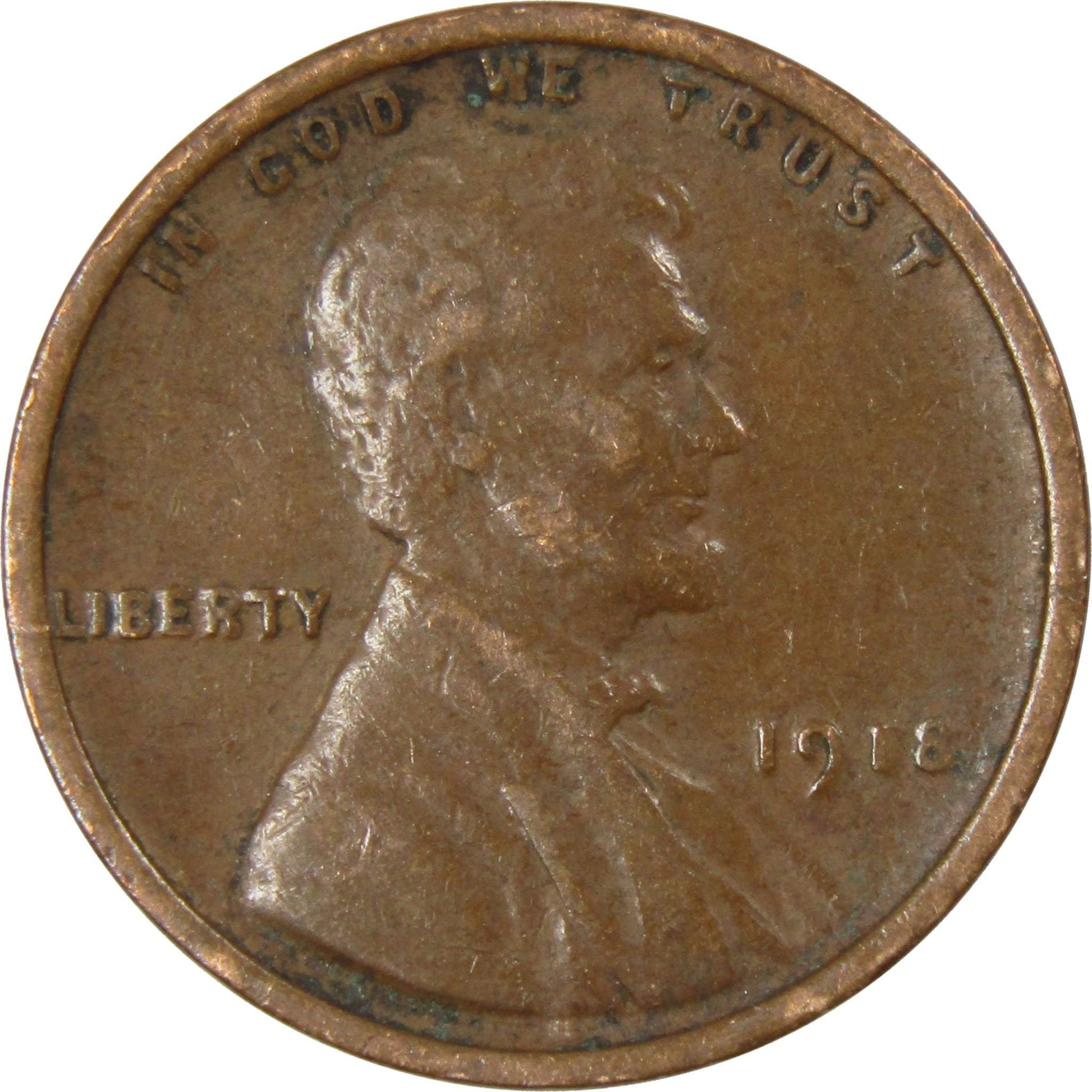 1918 Lincoln Wheat Cent AG About Good Bronze Penny 1c Coin Collectible image 0