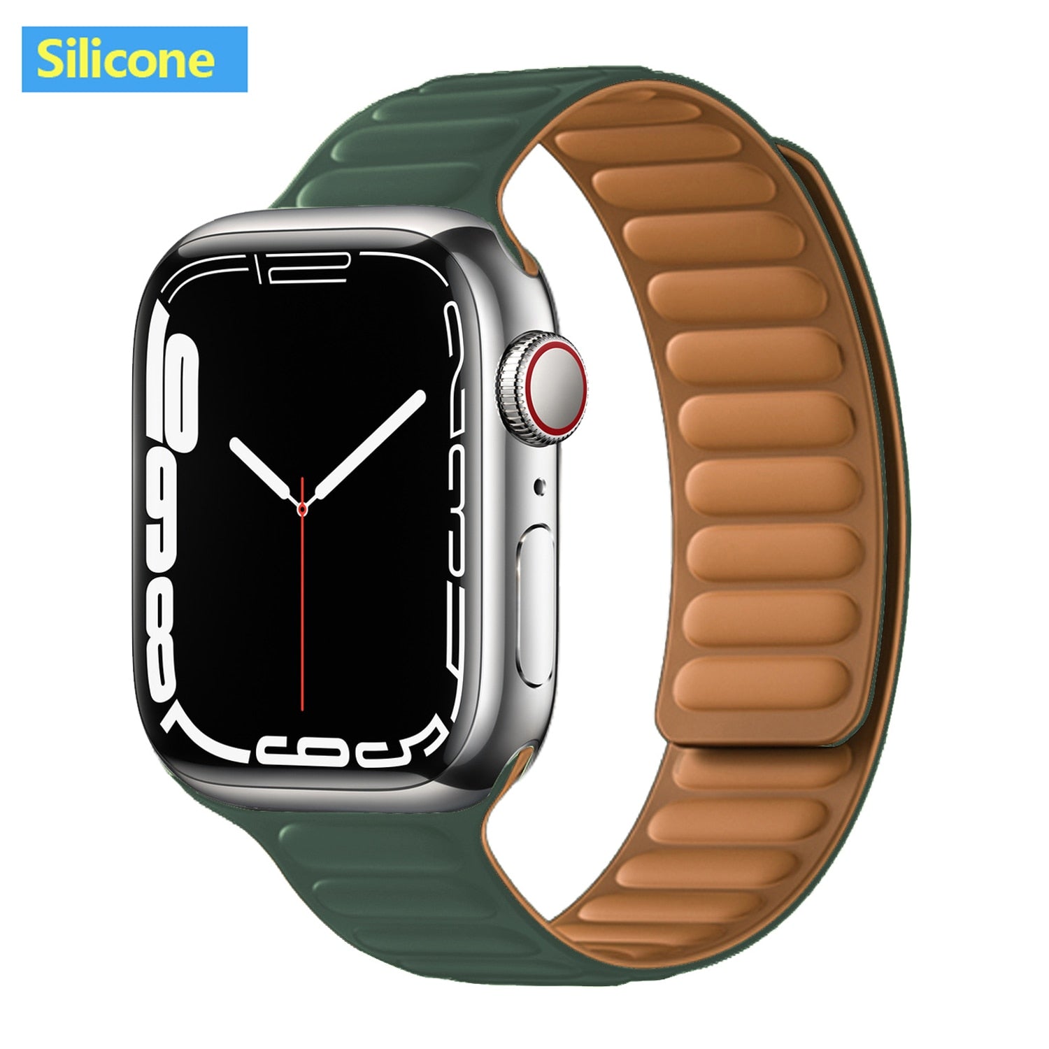 Leather Link For Apple Watch Band 45mm 41mm 44mm 40mm 49mm Original Magnetic Lo image 36