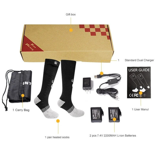 SNOW DeepR Winter Heated Sock Rechargeable Battery Stocking Women Electric Heati