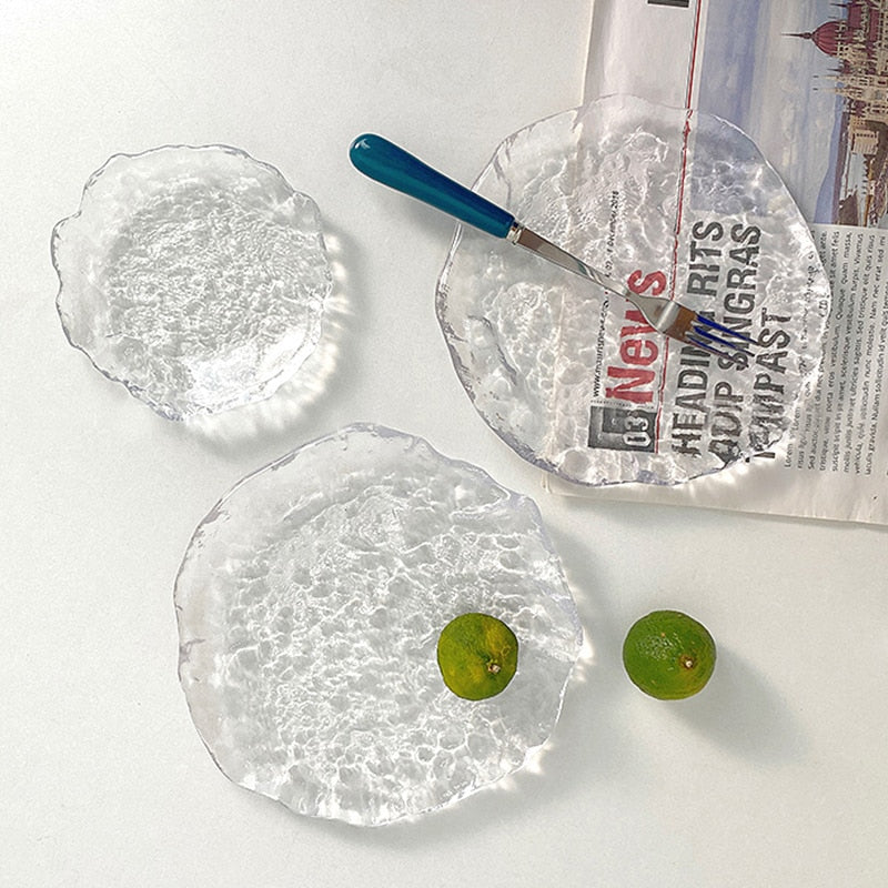 Transparent Glass Plate Creative Jewelry Storage Tray Decorative Plates Cake De image 10