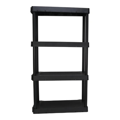 Hyper Tough 13.88"D x 30"W x 56.2"H 4 Shelf Plastic Garage Shelves, Black image 1