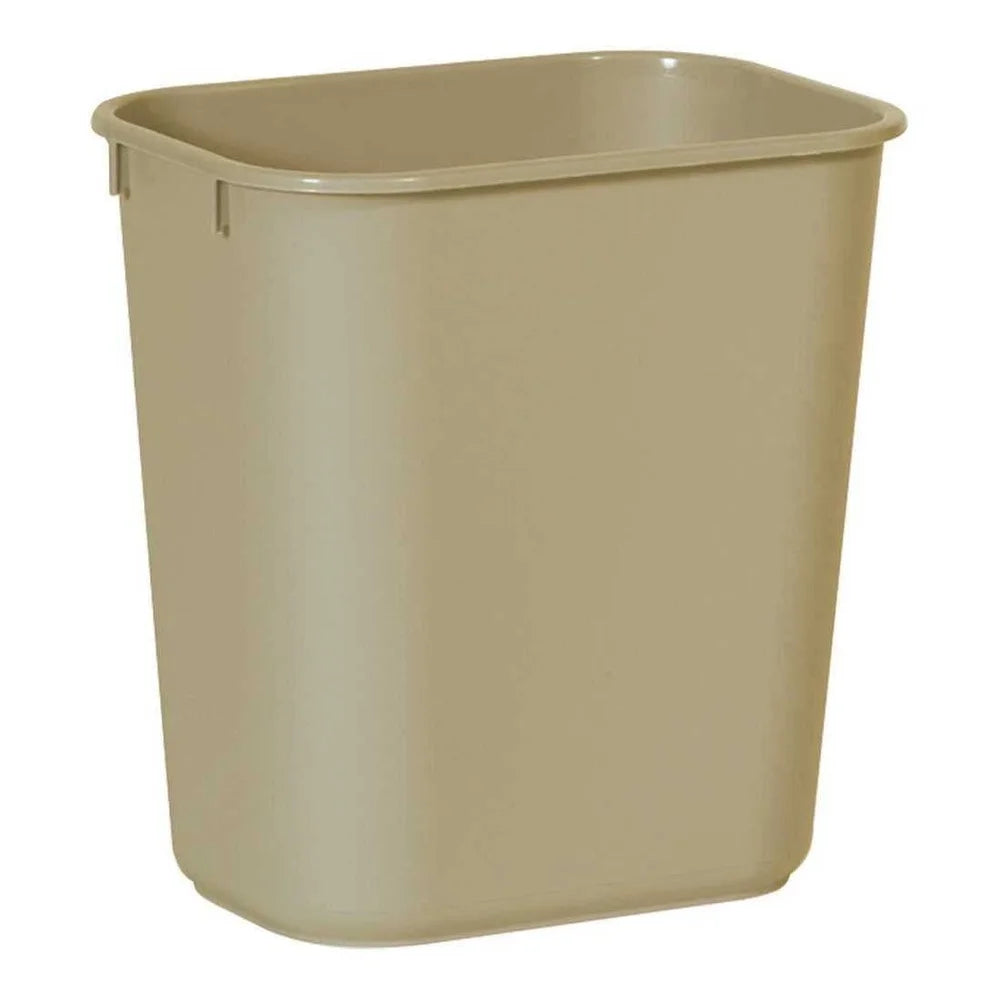 Soft Molded Plastic Wastebasket Rectangular Desk Trash Can Indoor Outdoor Garba image 0