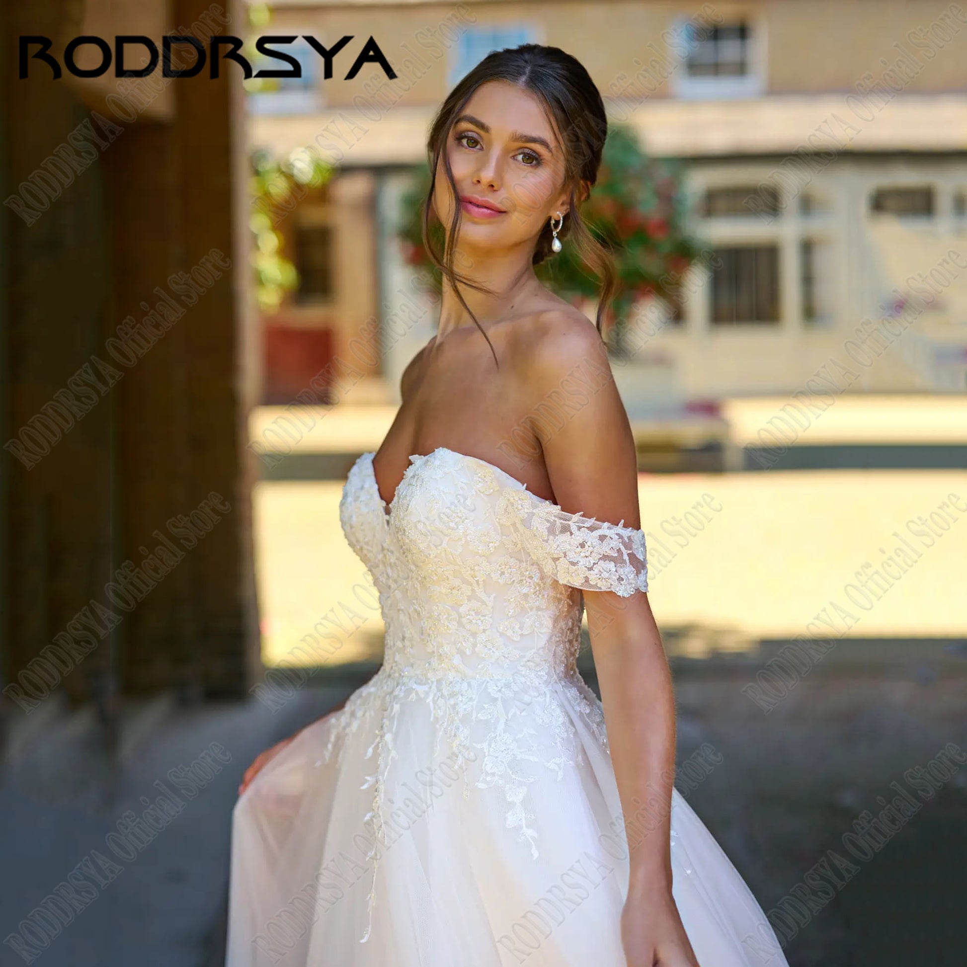 RODDRSYA Sweetheart Lace Wedding Dresses For Woman Elegant A-Line Off Shoulder image 2