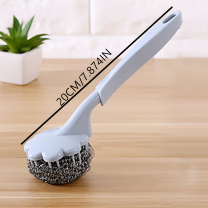 3pcs Plum Blossom Shaped Stainless Steel Wire Scrub Brushes With Handle For Kit image 3