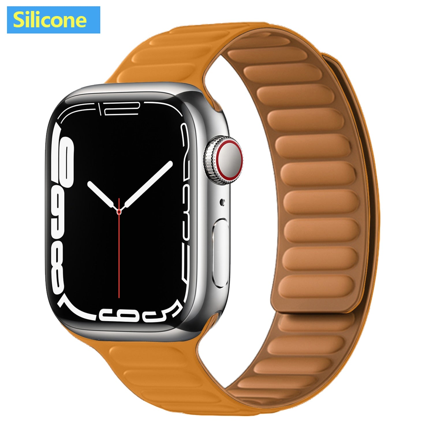 Leather Link For Apple Watch Band 45mm 41mm 44mm 40mm 49mm Original Magnetic Lo image 34