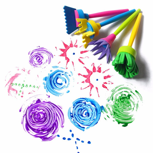DIY Flower Graffiti Sponge Art Supplies Brushes Seal Painting Tools Funny Drawi image 0