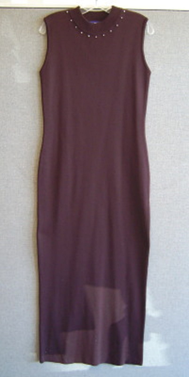 Aurora Women Dress Knit Black Lite Slvless Full Length Size Xl