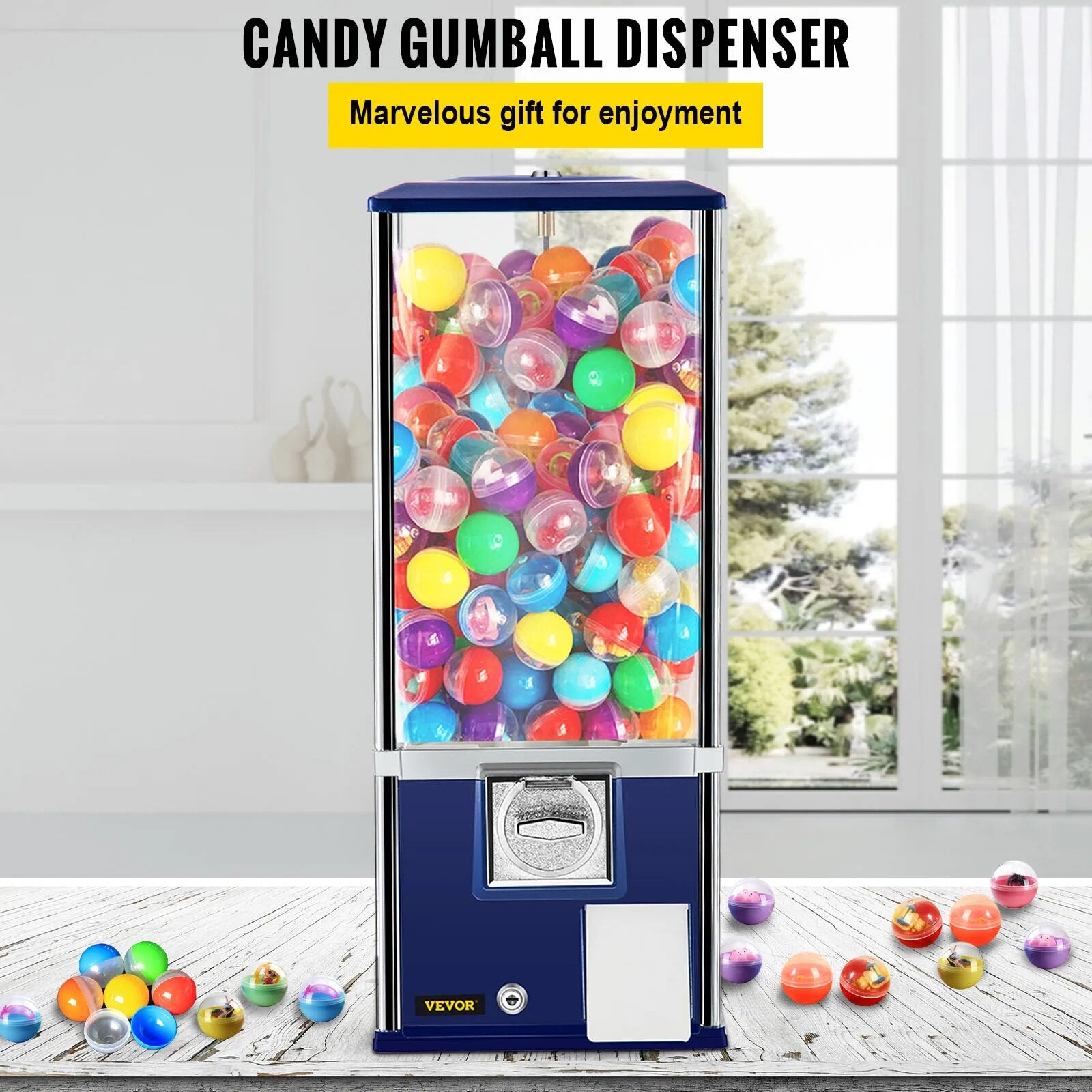 VEVOR 25.2 In Gumball Dispenser Height Candy Machine Huge Load Capacity Vintage image 0