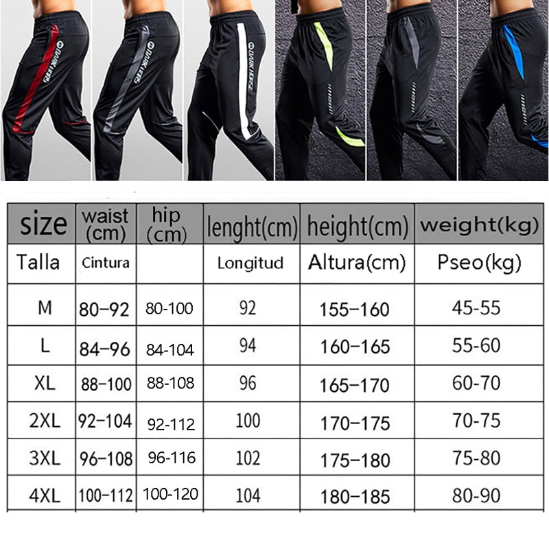 Men Sport Pants Running Pants With Zipper Pockets Soccer Training Jogging Sport image 10