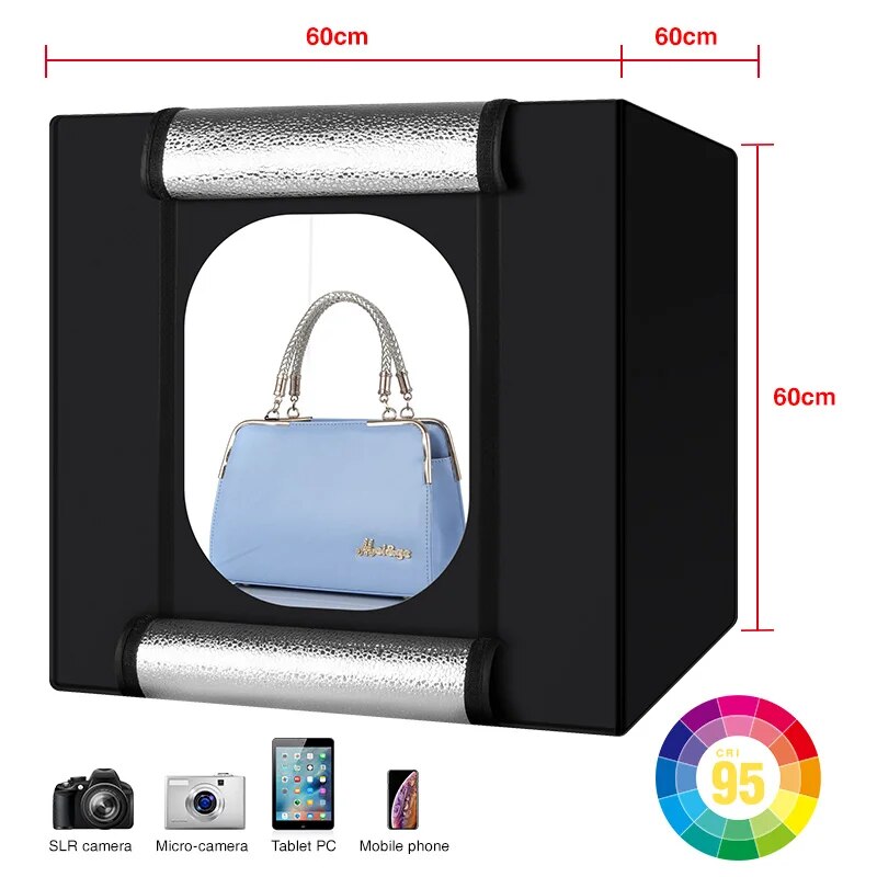 Yizhestudio 60cm Po Studio Box Led Lightroom Dimmable Folding Softbox Light image 2