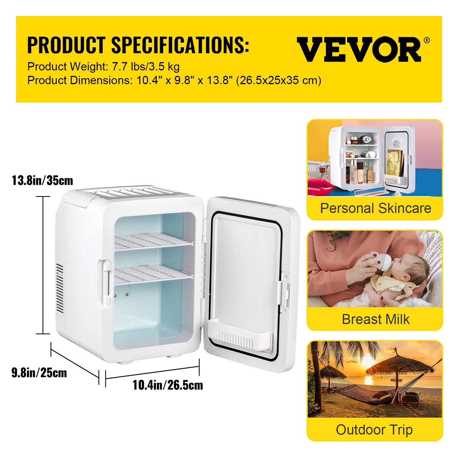 VEVOR 10L Mini Fridge Car Refrigerator Portable Freezer Cooler and Warmer Stori image 11