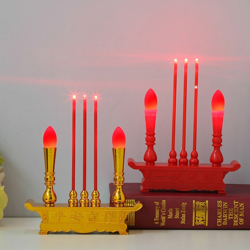 Buddhist Altar Electric LED Candle Light Battery Powered Simulation Incense Bur image 1
