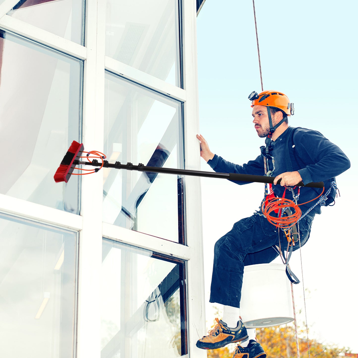 Water Fed Pole Kit Water Cleaning System Safety Protection Water Fed Brush High image 1