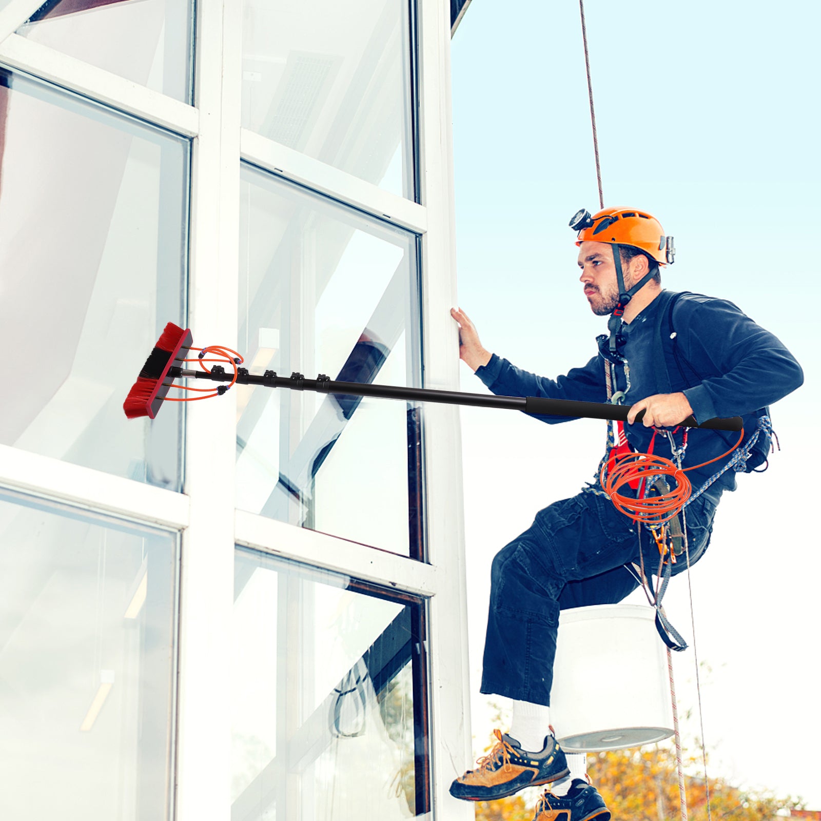 Water Fed Pole Kit Water Cleaning System Safety Protection Water Fed Brush High image 1