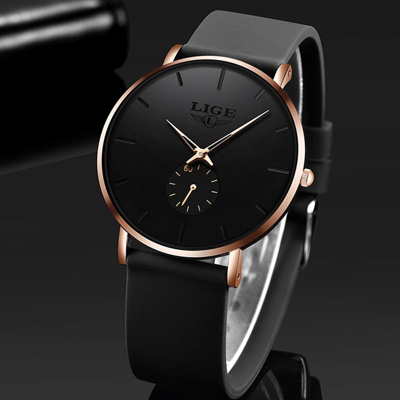 LIGE New Fashion Mens Watches Top Brand Luxury Sport Waterproof Simple Ultra-Th image 7