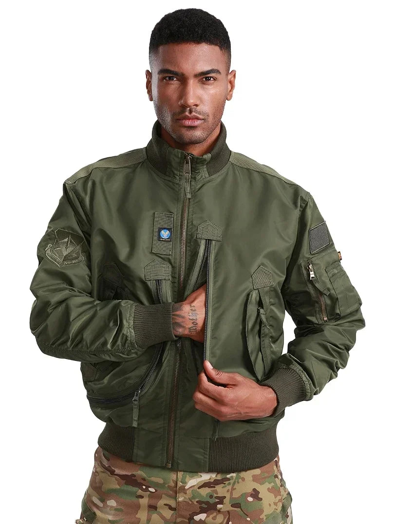 Men's Bomber Jacket Army Tactical Clothing Autumn Windbreaker Husband Pilot Mot image 1