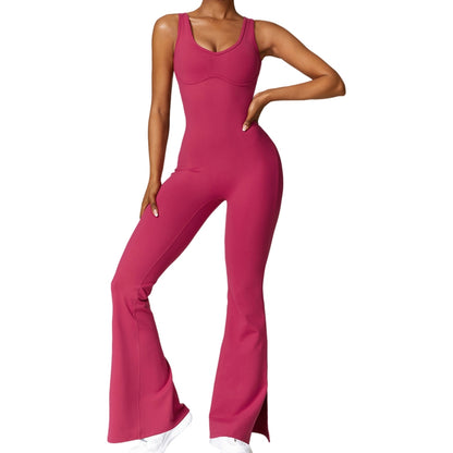 Women'seamless Yoga Jumpsuits Sports Fitness Backless Running Jumpsuits Training image 3