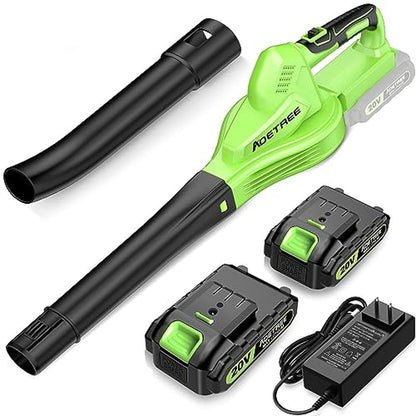 Cordless Lightweight Electric Leaf Blower 20V Small Handheld Blower with 2 Batt image 1