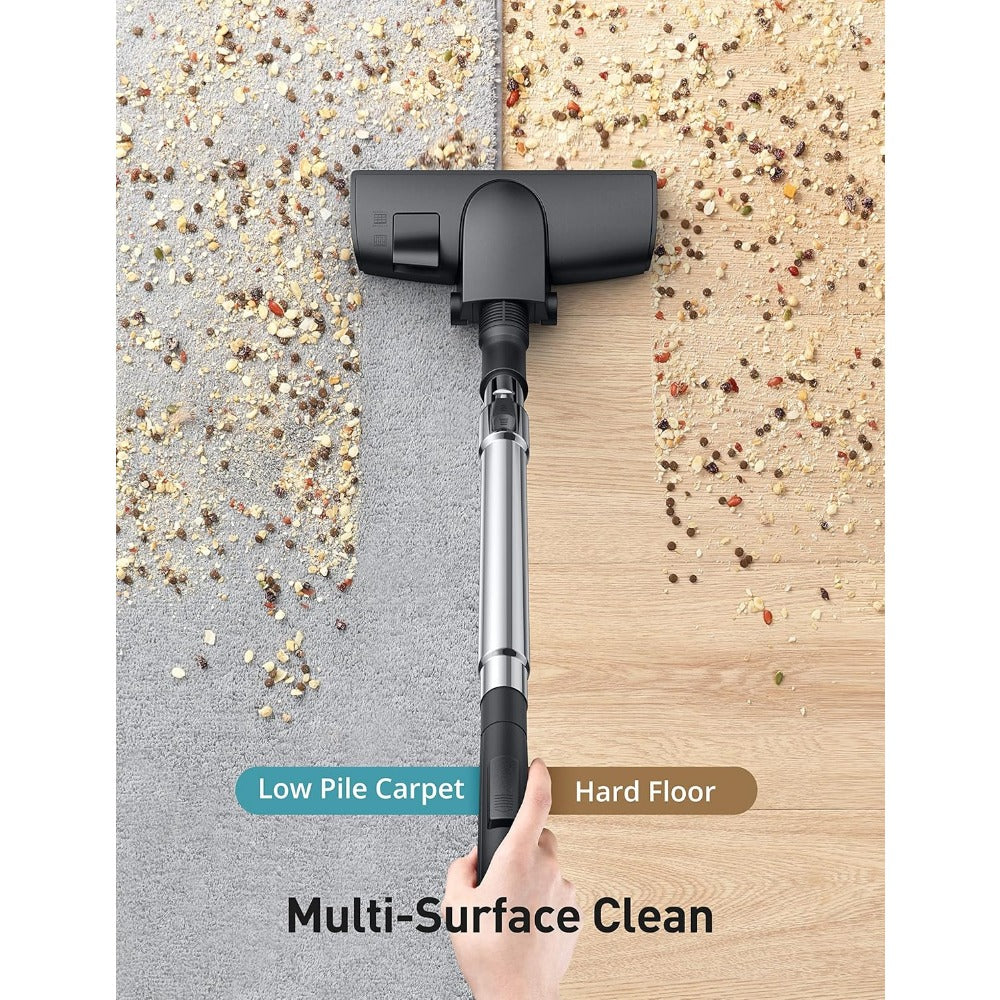 Powerful 1600W Bagless Canister Vacuum With Auto Cord Rewind, H13 Hepa Filter,
