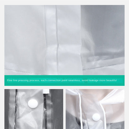 Women Waterproof Long Raincoat Waterproof Hooded EVA Rain Jacket Man Poncho Out image 10