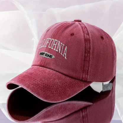 Cotton Retro Vintage Baseball Cap Men Women Denim Embroidered Letters Hat Cotto image 0