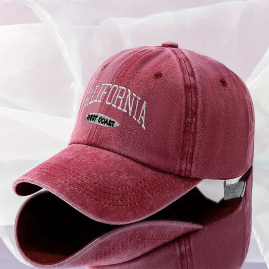 Cotton Retro Vintage Baseball Cap Men Women Denim Embroidered Letters Hat Cotto image 0