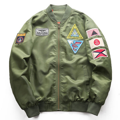 DIMUSI Bomber Jacket Men's  Ma-1 Flight Jacket Pilot Air Force Male Ma1 Army Gre image 2