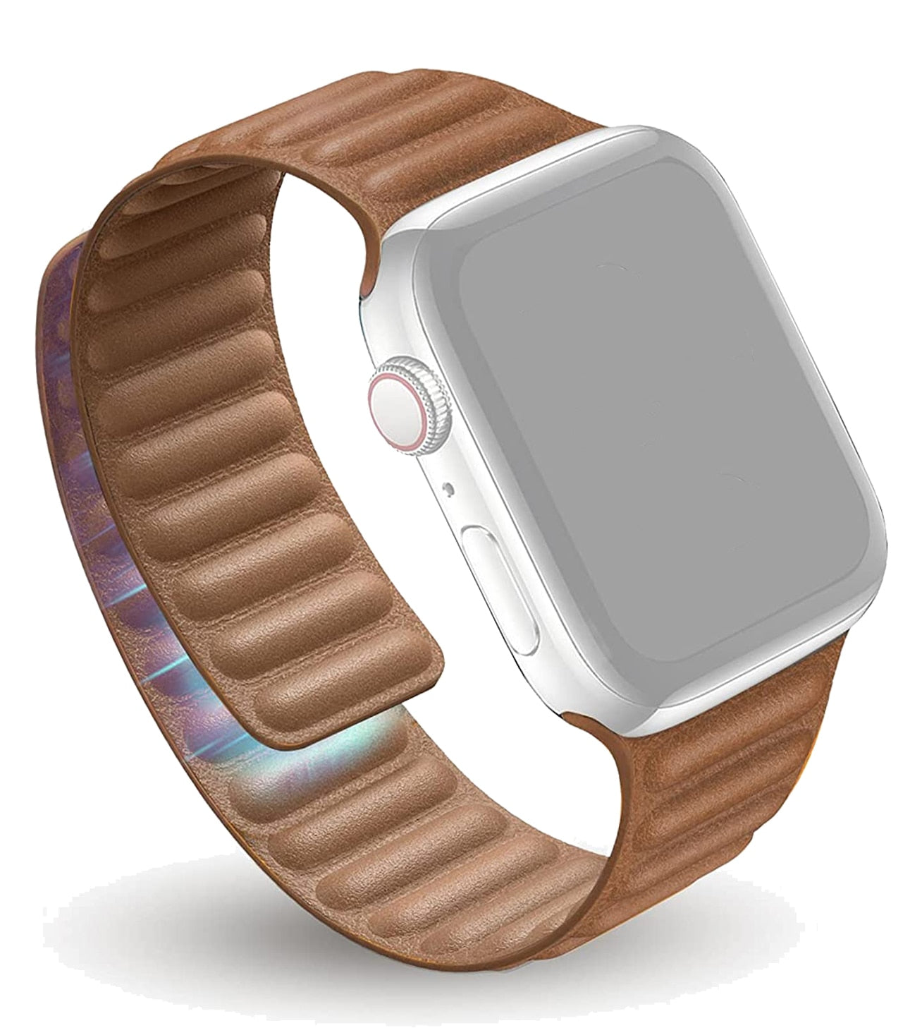 Leather Link For Apple Watch Band 45mm 41mm 44mm 40mm 49mm Original Magnetic Lo image 47