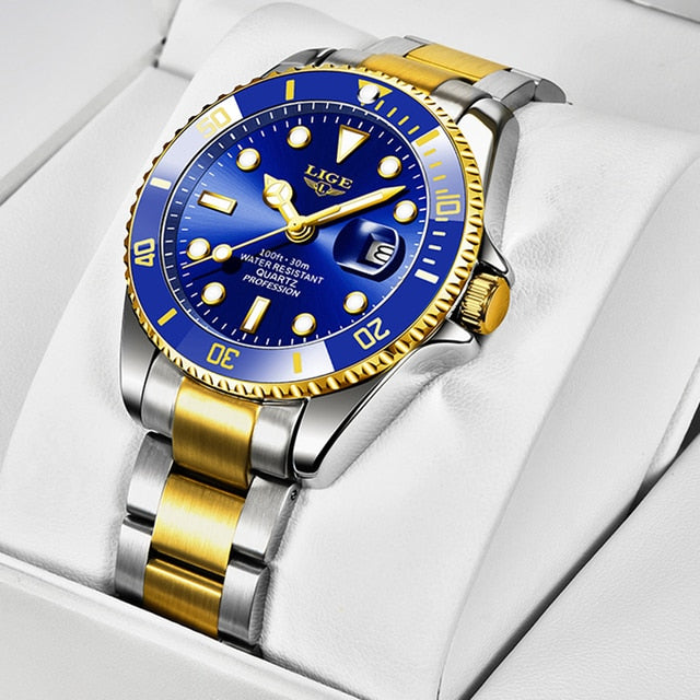 NEW Top LIGE Brand Casual Fashion Watches for Man Sport Military Full Steel Wri image 4