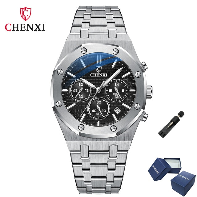 CHENXI 948 Chronograph Date Business Top Luxury Brand Quartz Watch Men Stainles image 11