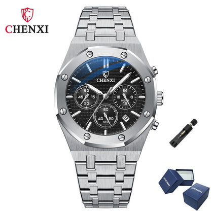 CHENXI 948 Chronograph Date Business Top Luxury Brand Quartz Watch Men Stainles image 11