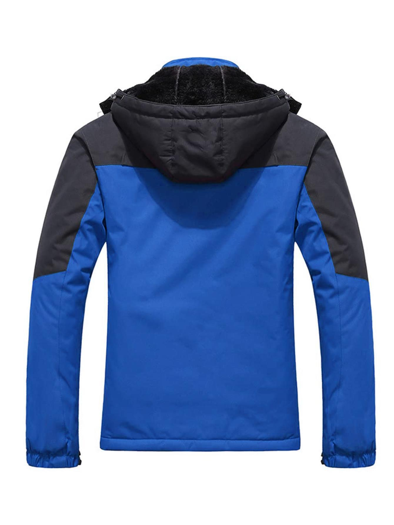 Men's Winter Fleece Lined Thickened Ski Jacket Windproof Waterproof Thermal Par image 7