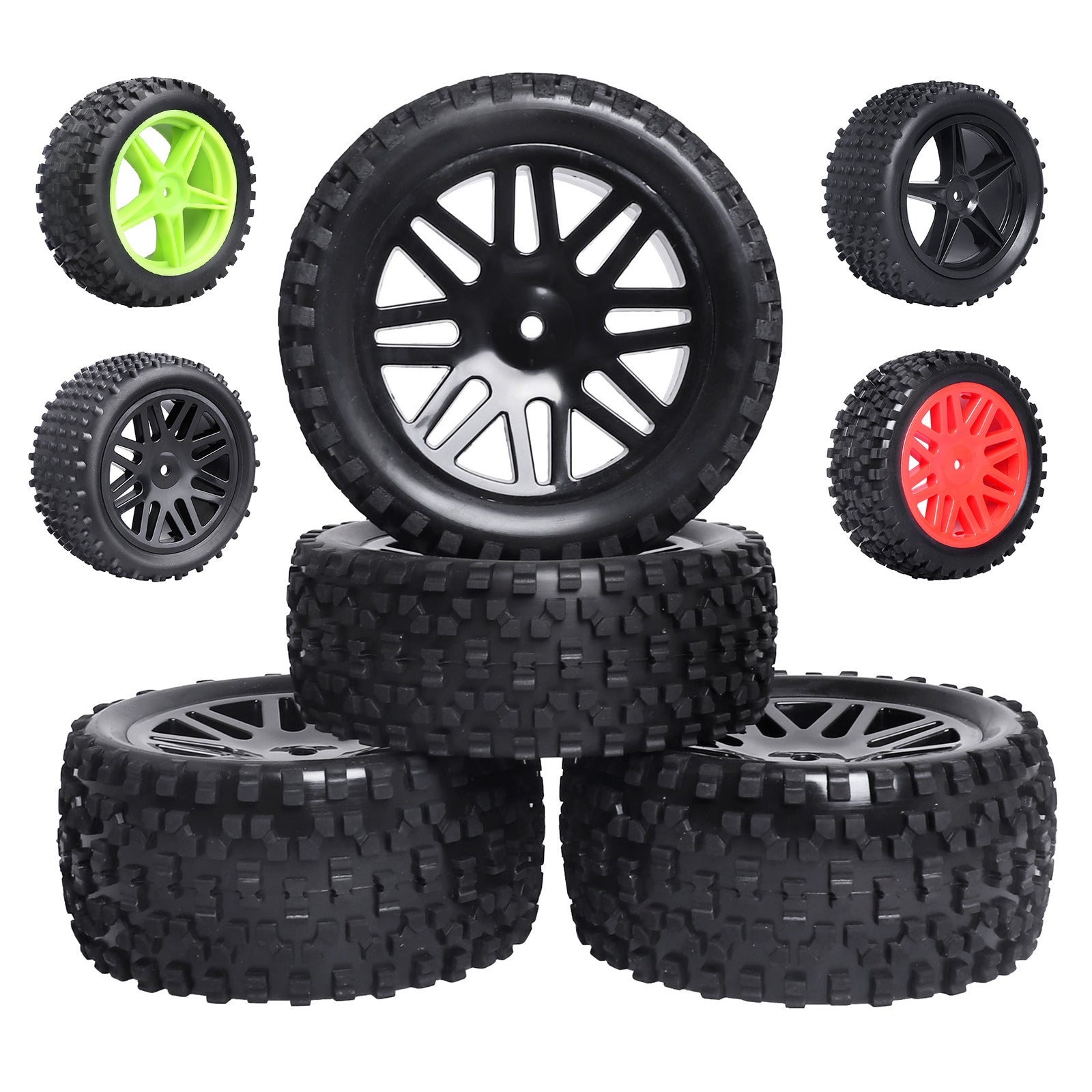 HobbyPark Non-Glued Buggy Tires for 1/10 Scale RC Off-Road Car, Set of 4 image 0
